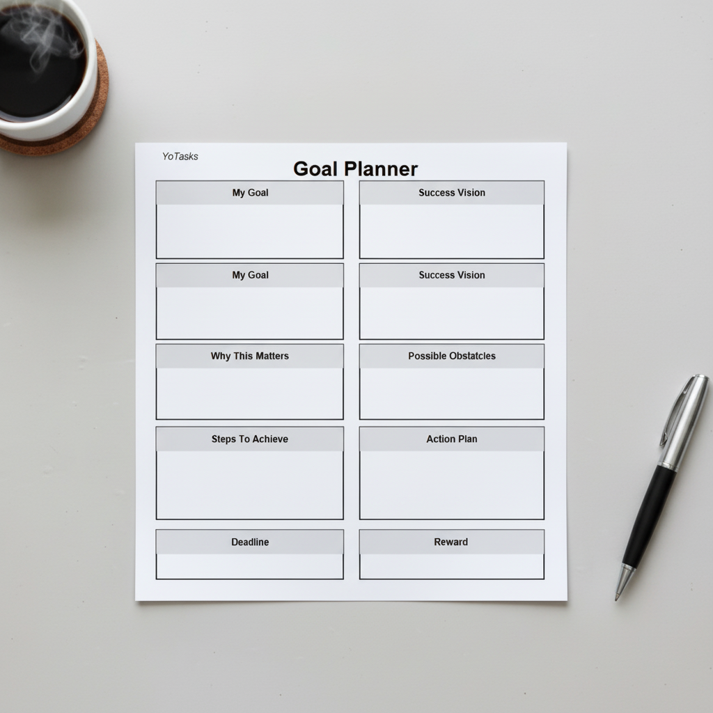 Goal Planner on Desk
