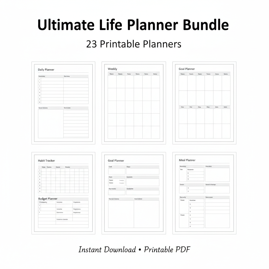 Ultimate Life Planner Bundle | 23 Printable Planners